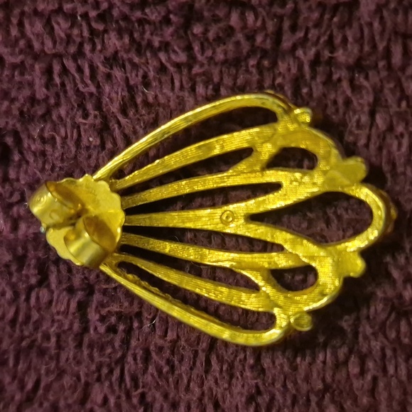 Vintage 80's Avon Elegant Gold Earrings - Picture 5 of 5